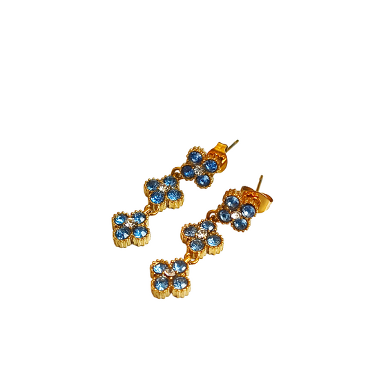 Boucles d'oreilles ANGE gold/ bleu gris