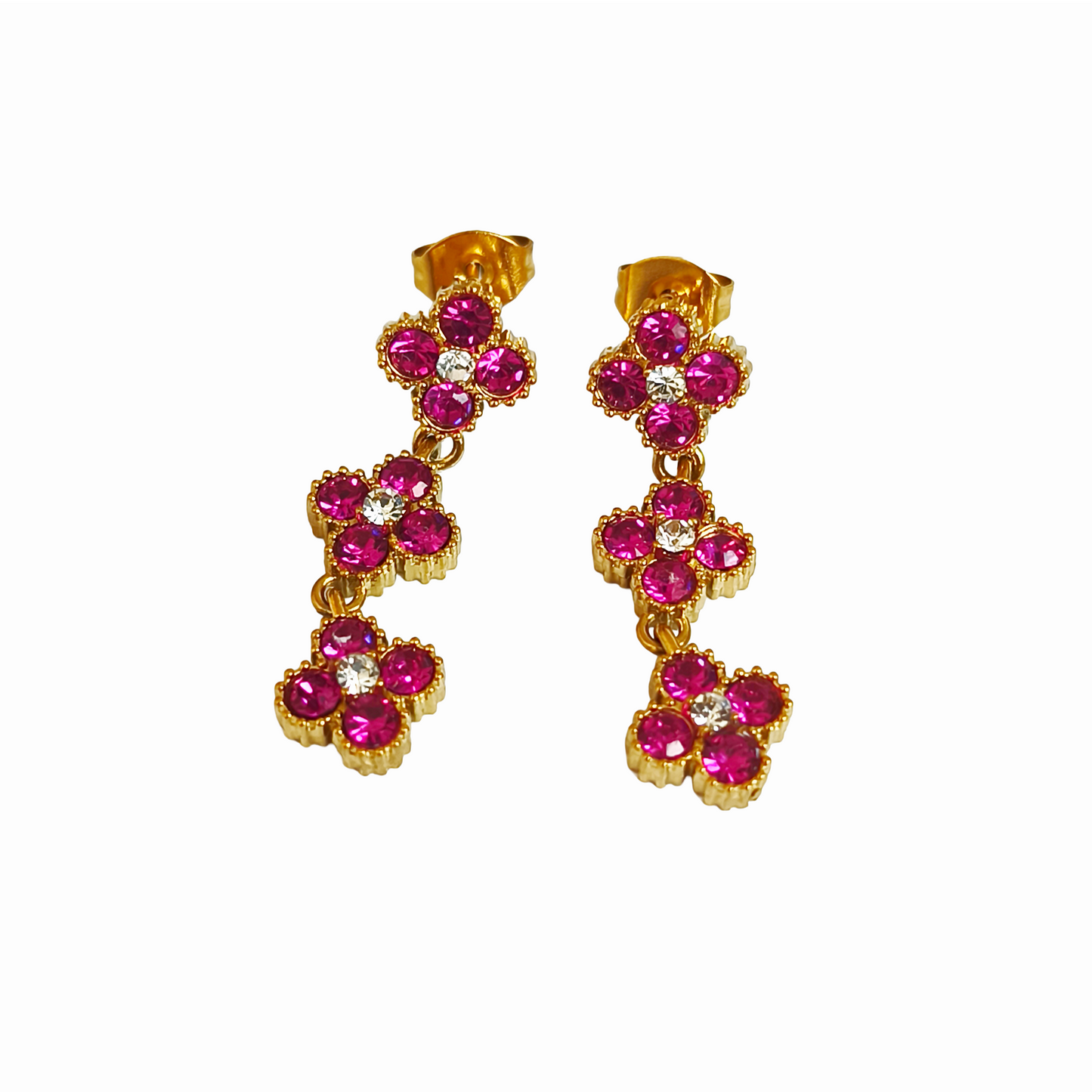 Boucles d'oreilles ANGE gold/ rose bonbon