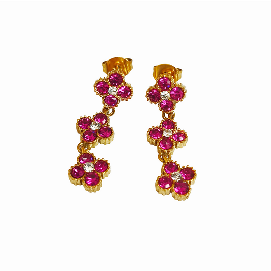 Boucles d'oreilles ANGE gold/ rose bonbon