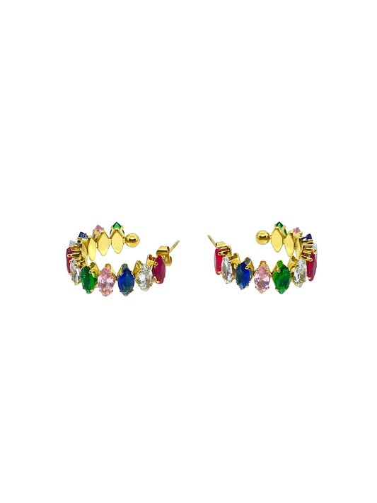 Boucles d'oreilles AYANE gold/multicolore