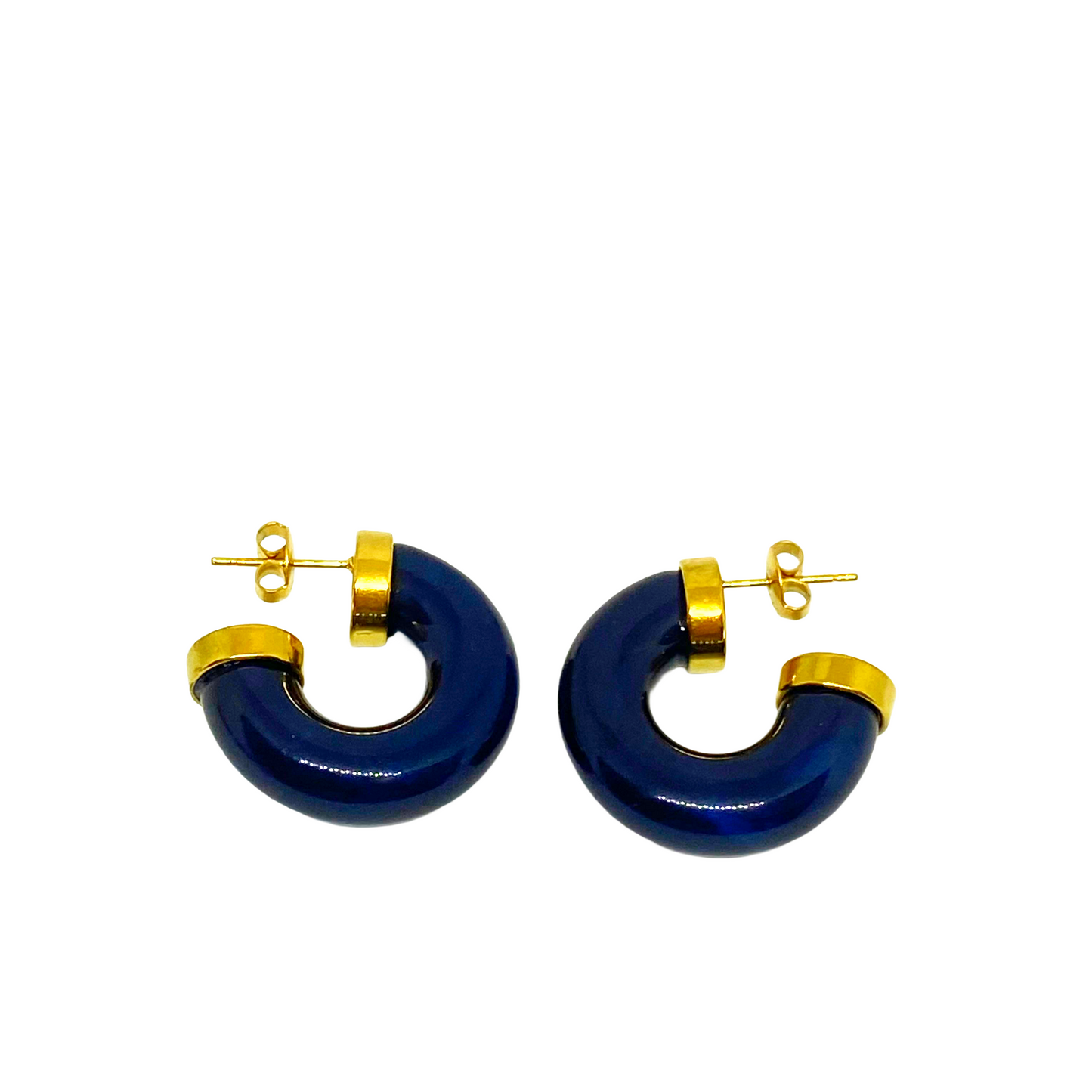 Boucles d'oreilles BEATA gold/bleu