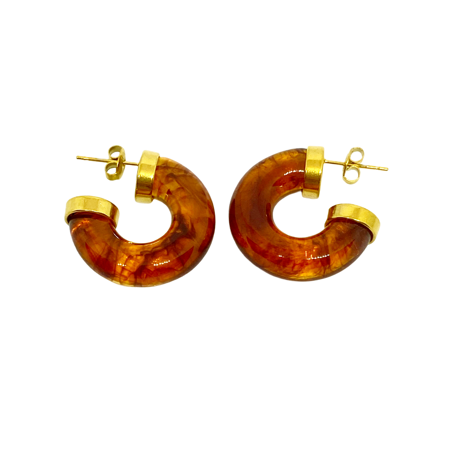 Boucles d'oreilles BEATA gold/marron