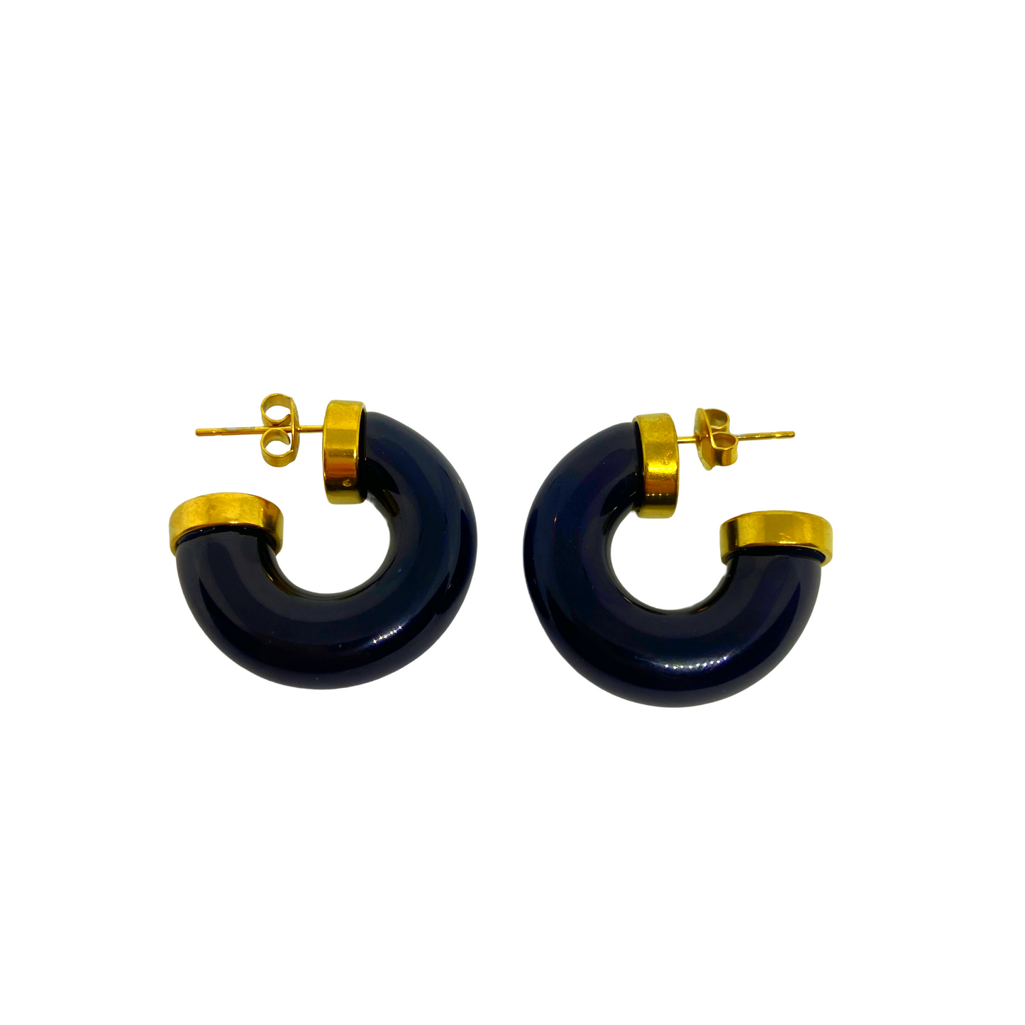 Boucles d'oreilles BEATA gold/noir
