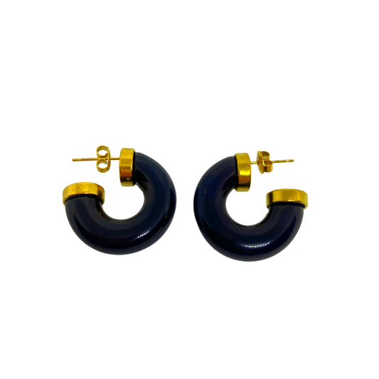 Boucles d'oreilles BEATA gold/noir