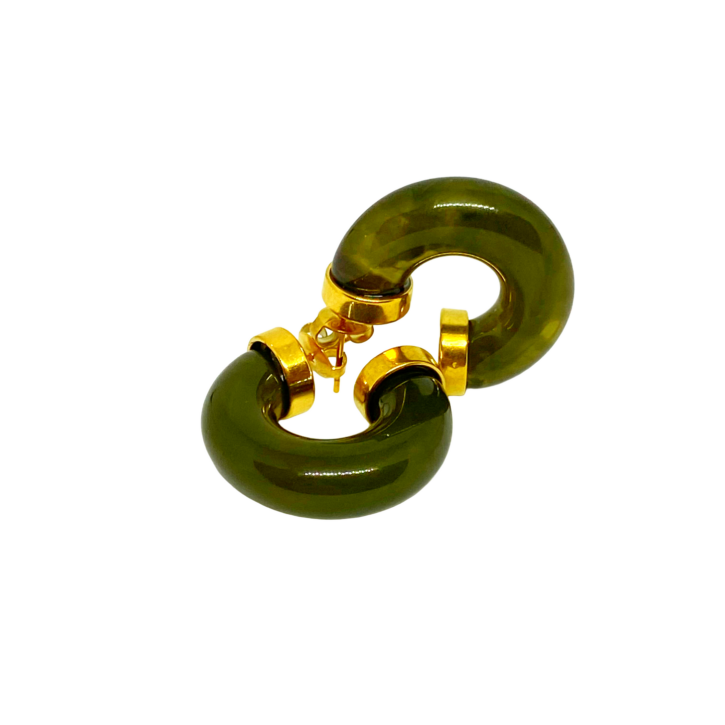 Boucles d'oreilles BEATA gold/vert