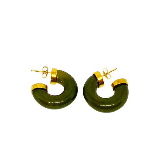Boucles d'oreilles BEATA gold/vert