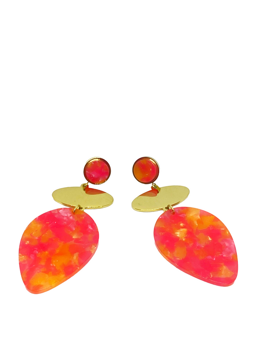 Boucles d'oreilles EDMÉE gold/orange