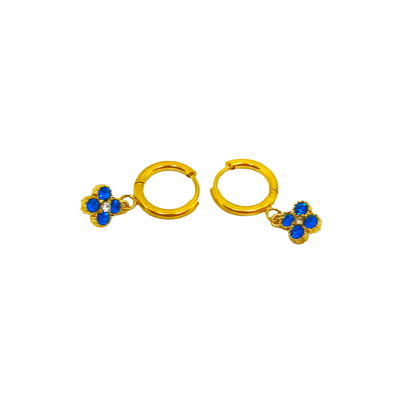 Boucles EMMA gold/bleu électrique