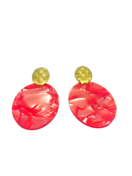 Boucles d'oreilles FATY gold/rouge