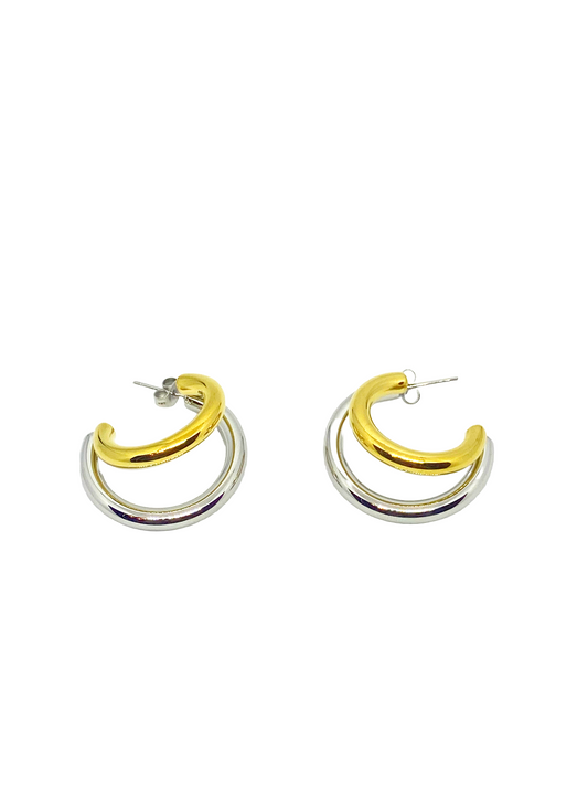 Boucles d'oreilles FLORE gold/sylver