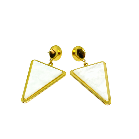 Boucles d'oreilles IRA gold/blanc