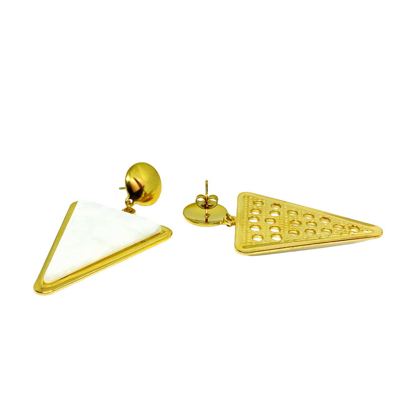 Boucles d'oreilles IRA gold/blanc