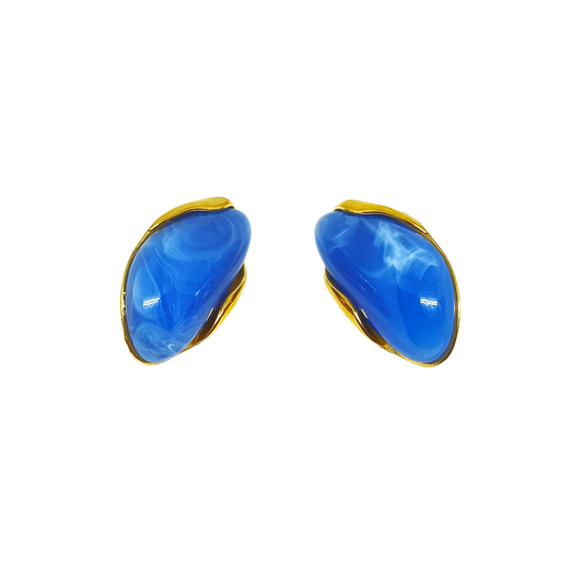 Boucles d'oreilles JOSEPHA gold/bleu