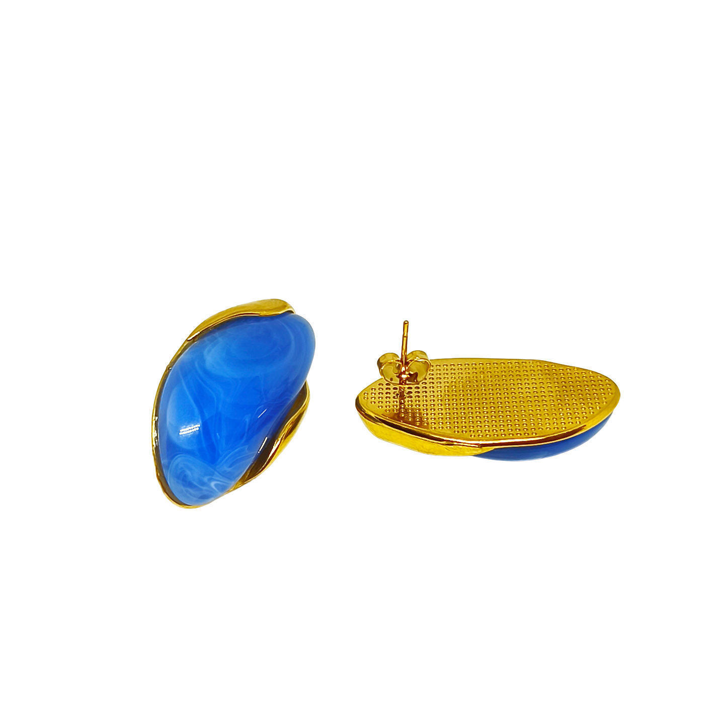 Boucles d'oreilles JOSEPHA gold/bleu