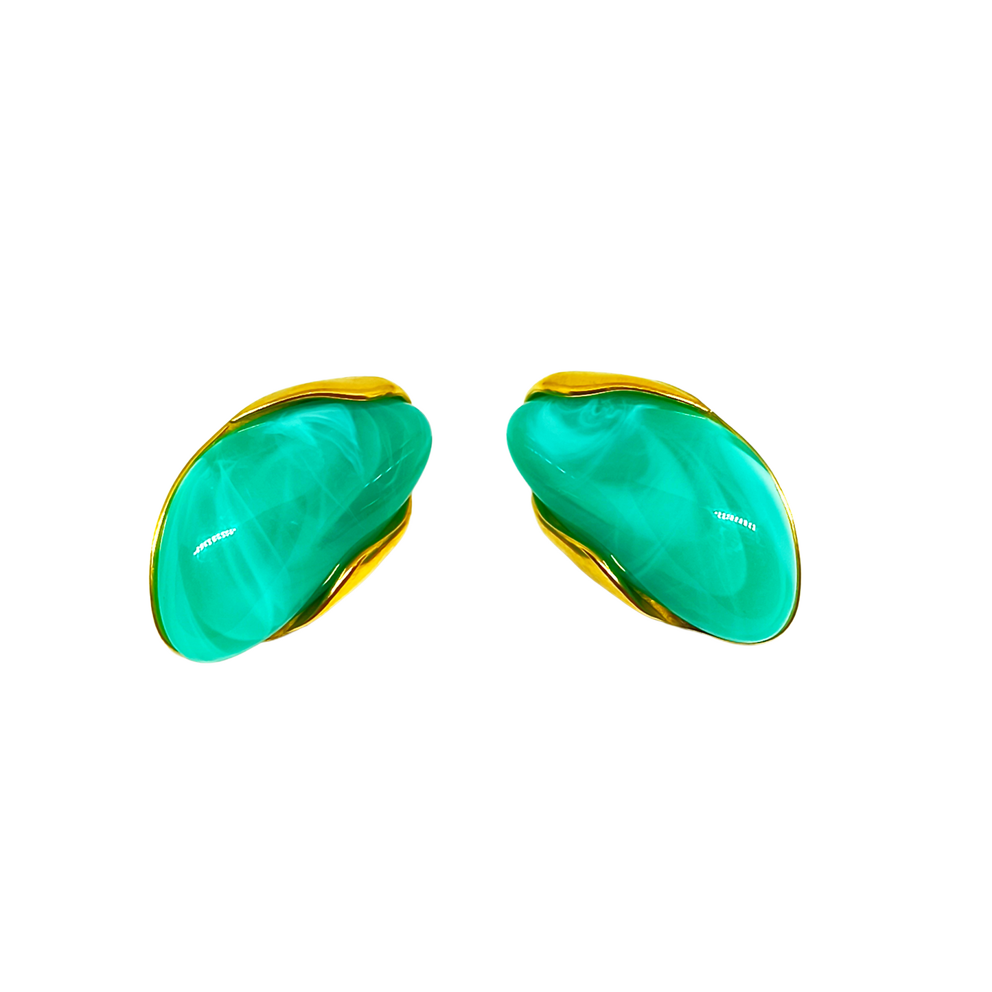 Boucles d'oreilles JOSEPHA gold/ bleu lagon