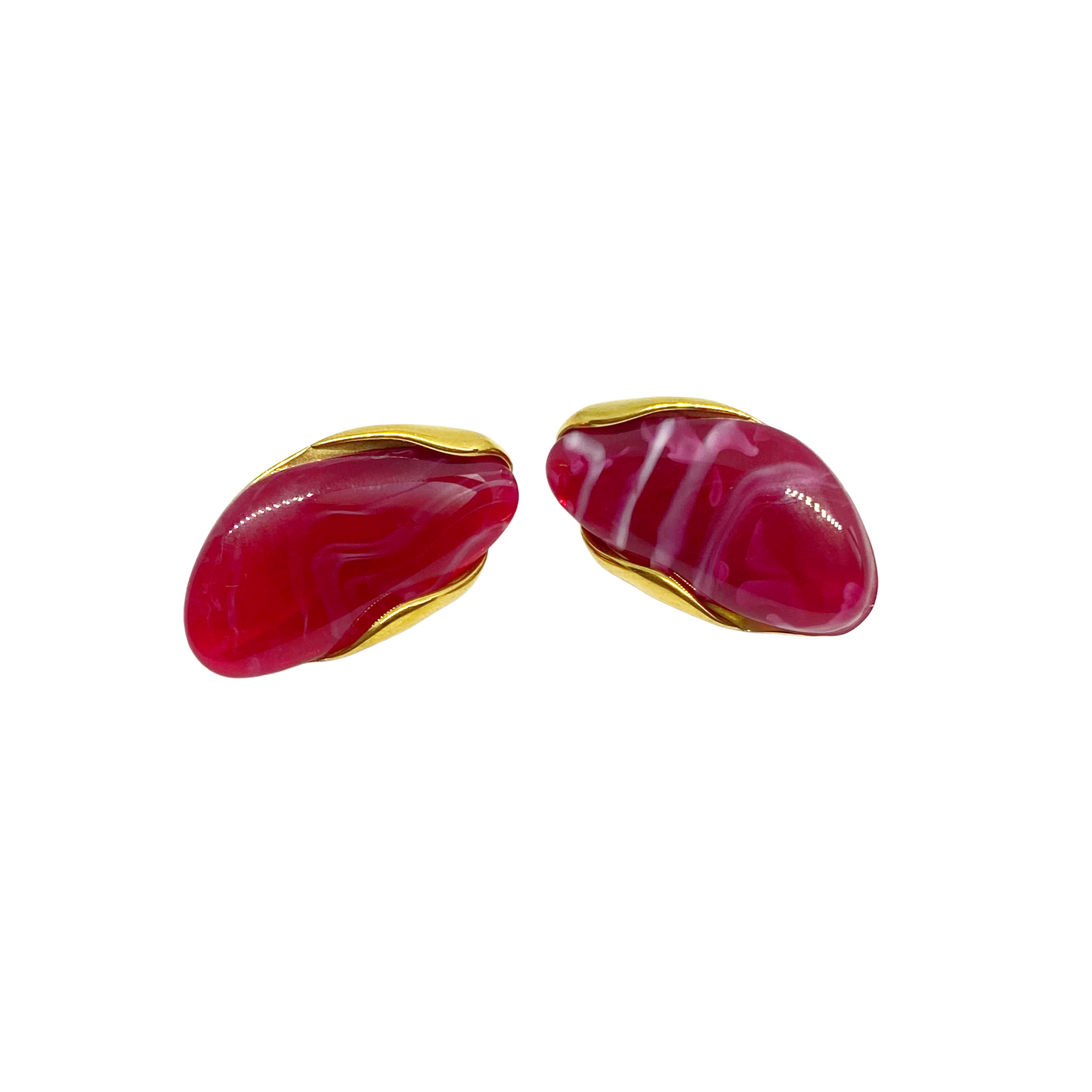 Boucles d'oreilles JOSEPHA gold/bordeaux