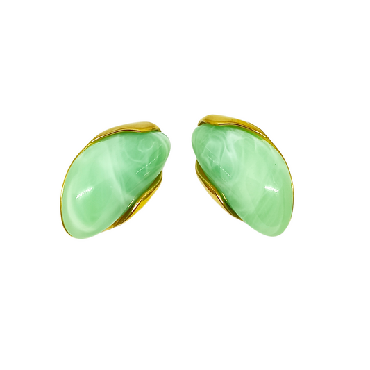 Boucles d'oreilles JOSEPHA gold/vert d'eau