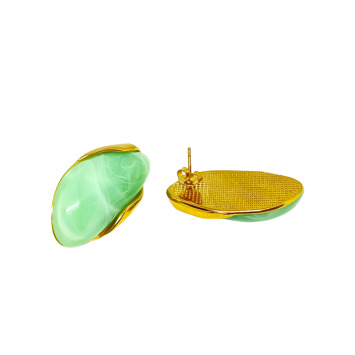 Boucles d'oreilles JOSEPHA gold/vert d'eau