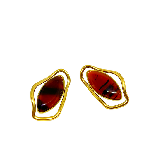 Boucles d'oreilles LIVY gold/marron