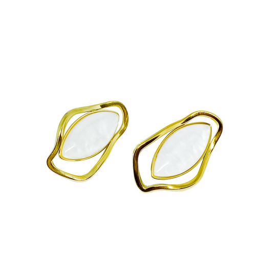 Boucles d'oreilles LIVY gold/blanc
