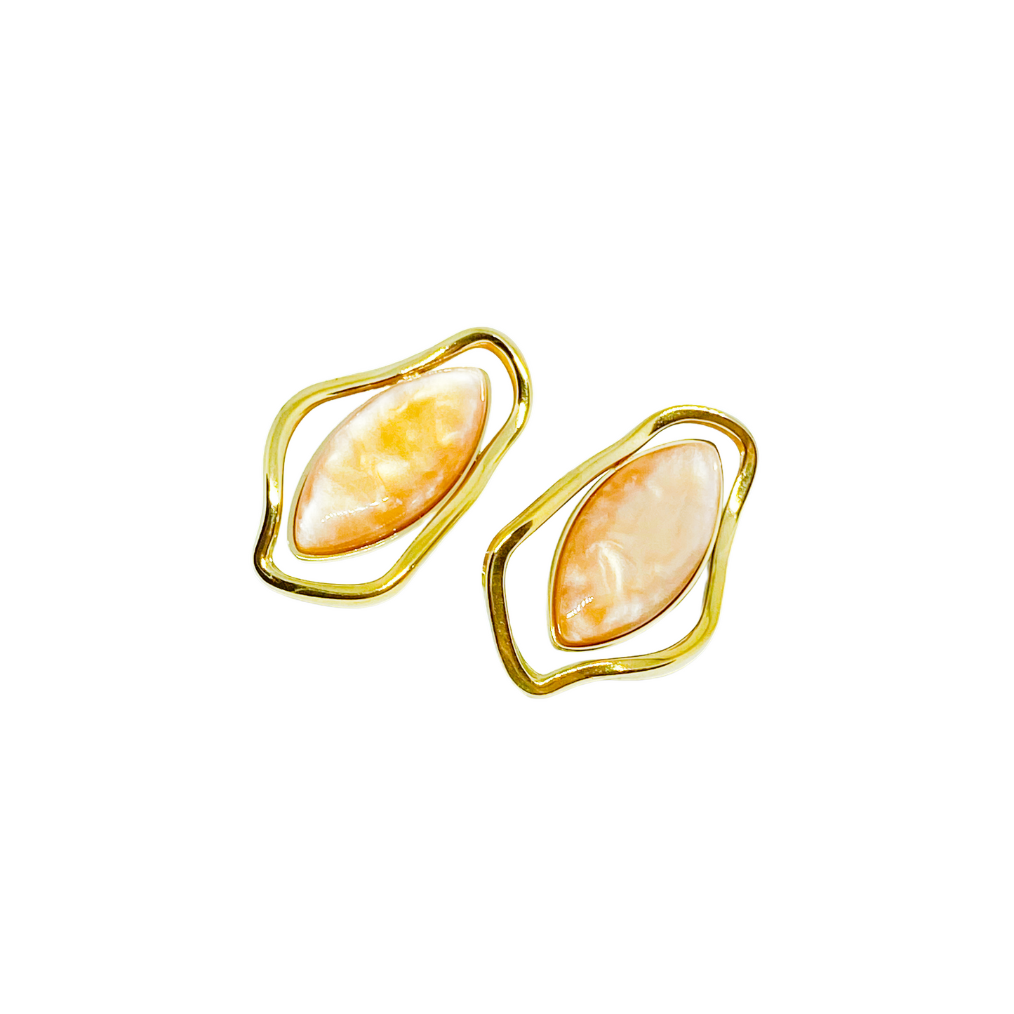 Boucles d'oreilles LIVY gold/corail