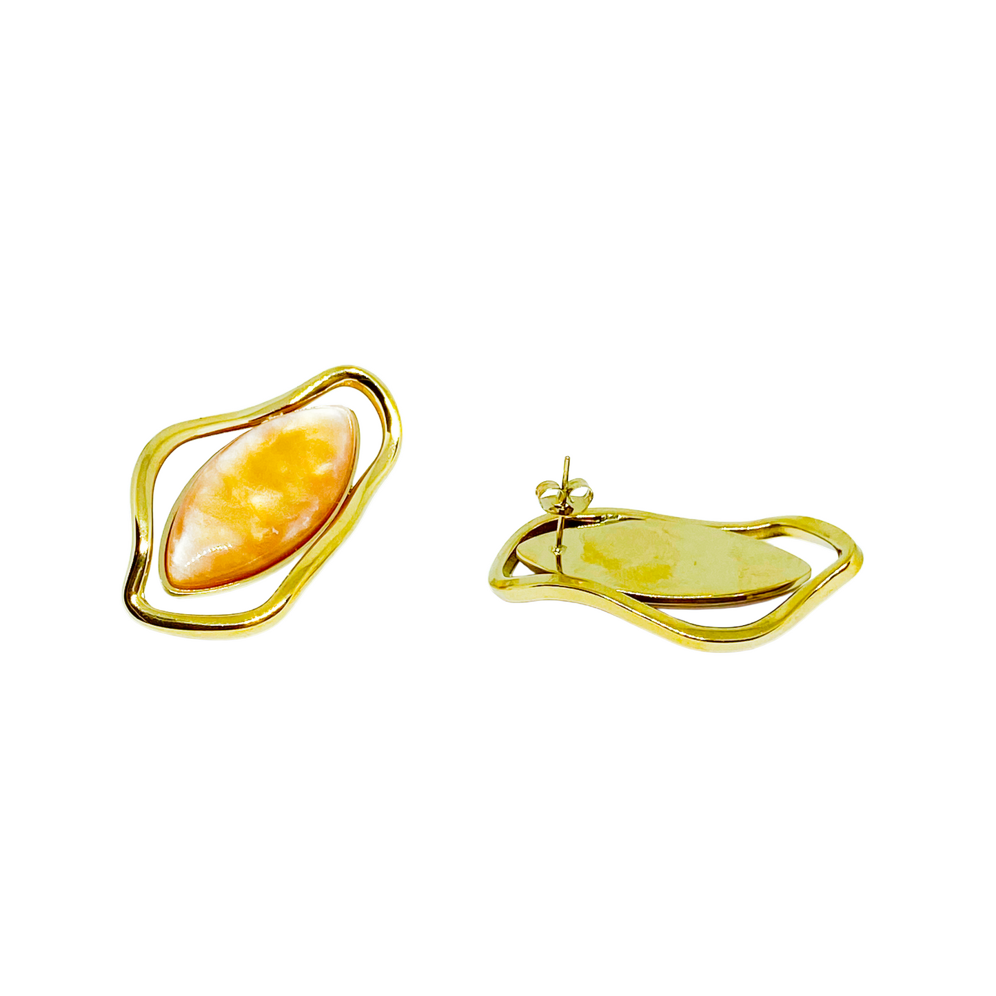 Boucles d'oreilles LIVY gold/corail