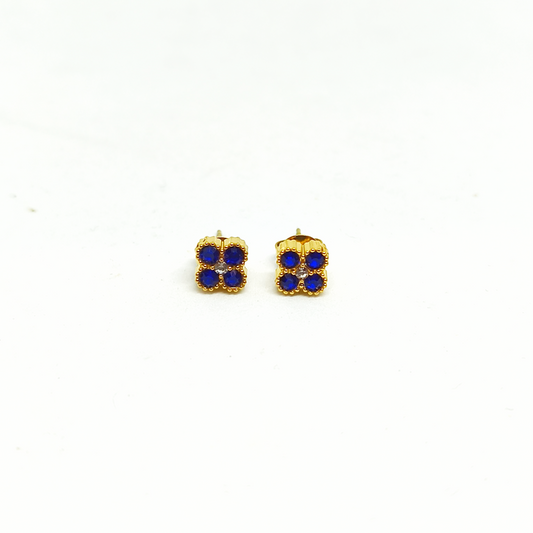 Boucles d'oreilles MALIA gold/bleu roi