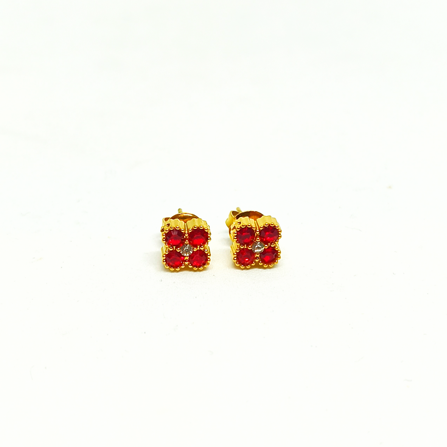 Boucles d'oreilles MALIA gold/rouge