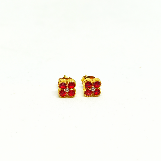 Boucles d'oreilles MALIA gold/rouge