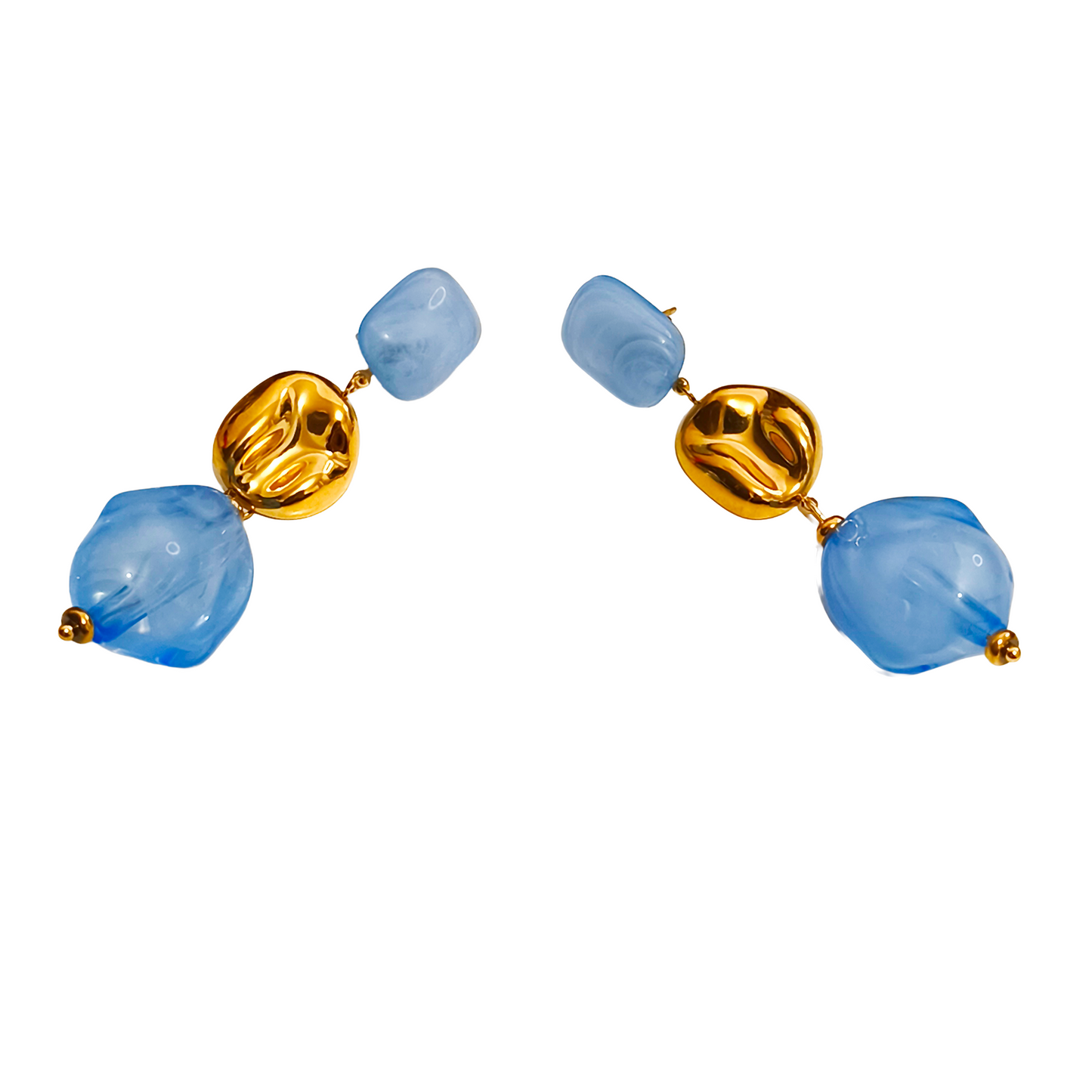 Boucles d'oreilles MANEL gold/bleu