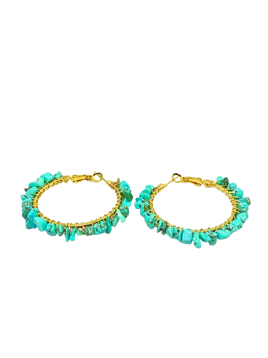 Boucles d'oreilles MATY gold/turquoise