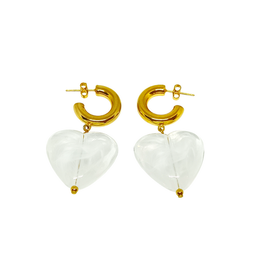 Boucles d'oreilles NATALIA gold/blanc