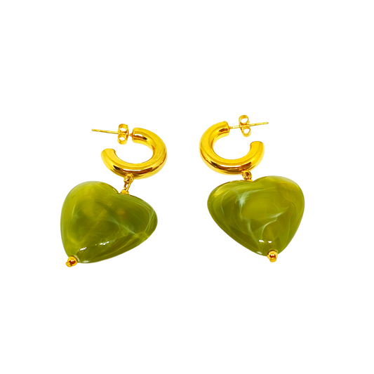 Boucles d'oreilles NATALIA gold/vert