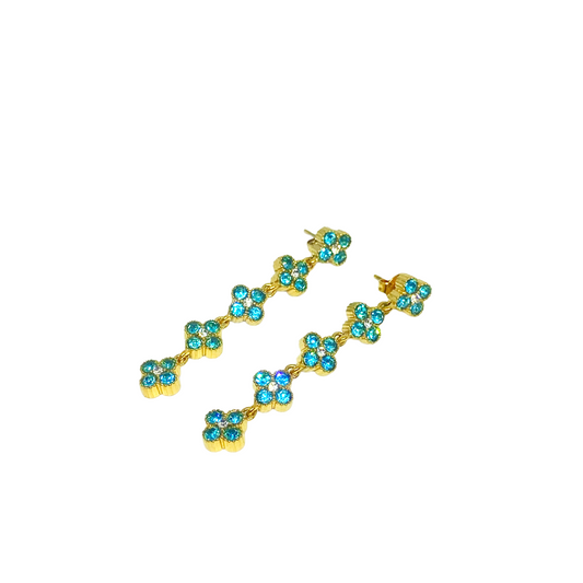 Boucles d'oreilles NELLY gold/bleu ciel