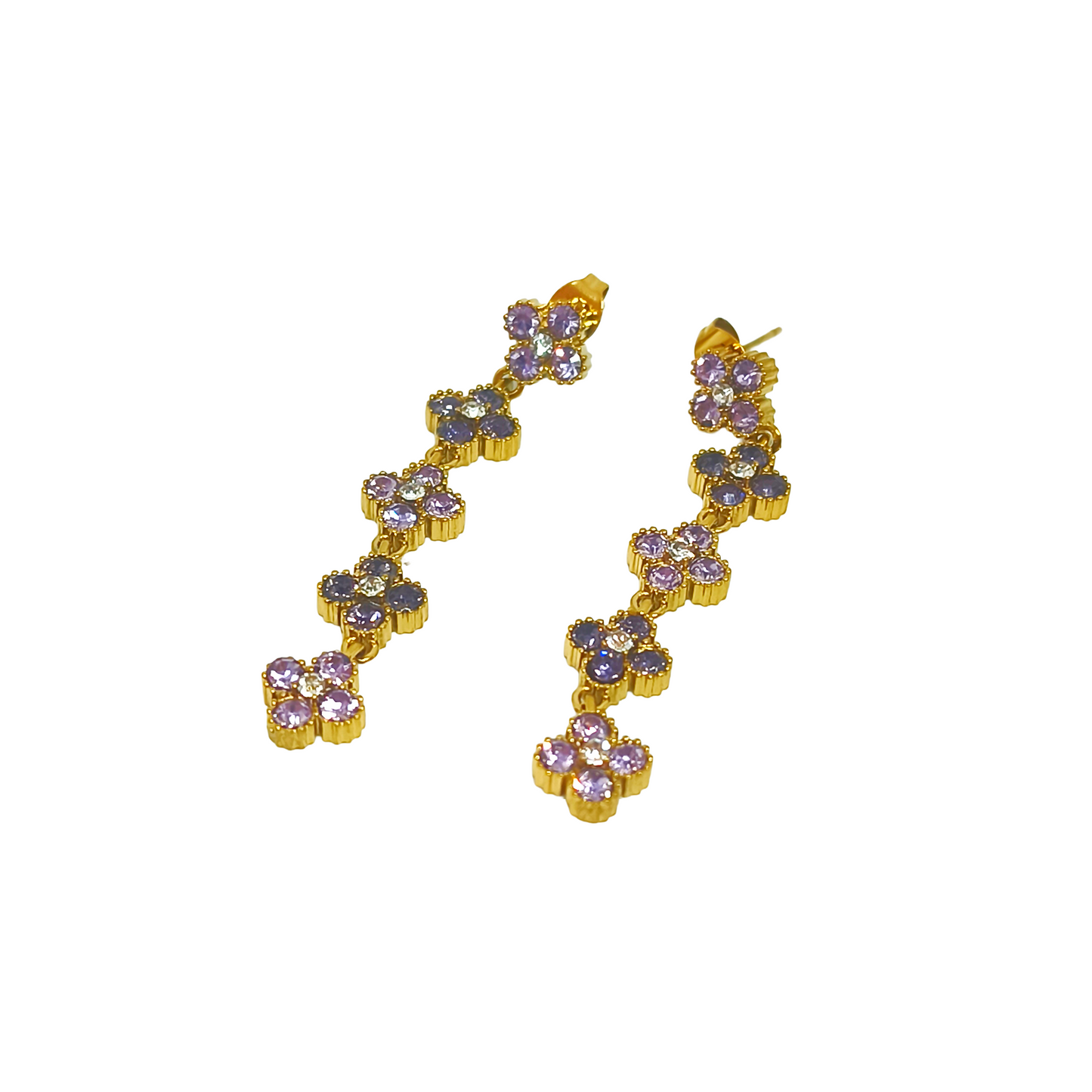 Boucles d'oreilles NELLY gold/multiviolet