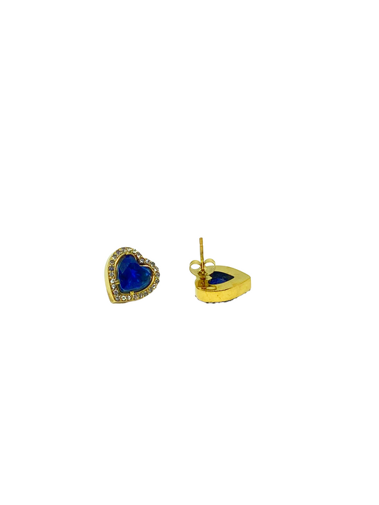 Boucles d'oreilles PHILIPPINE gold/bleu