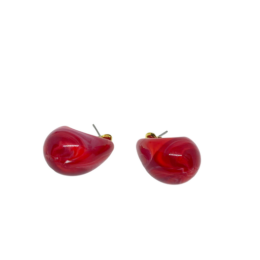 Boucles d'oreilles RIAME gold/rouge