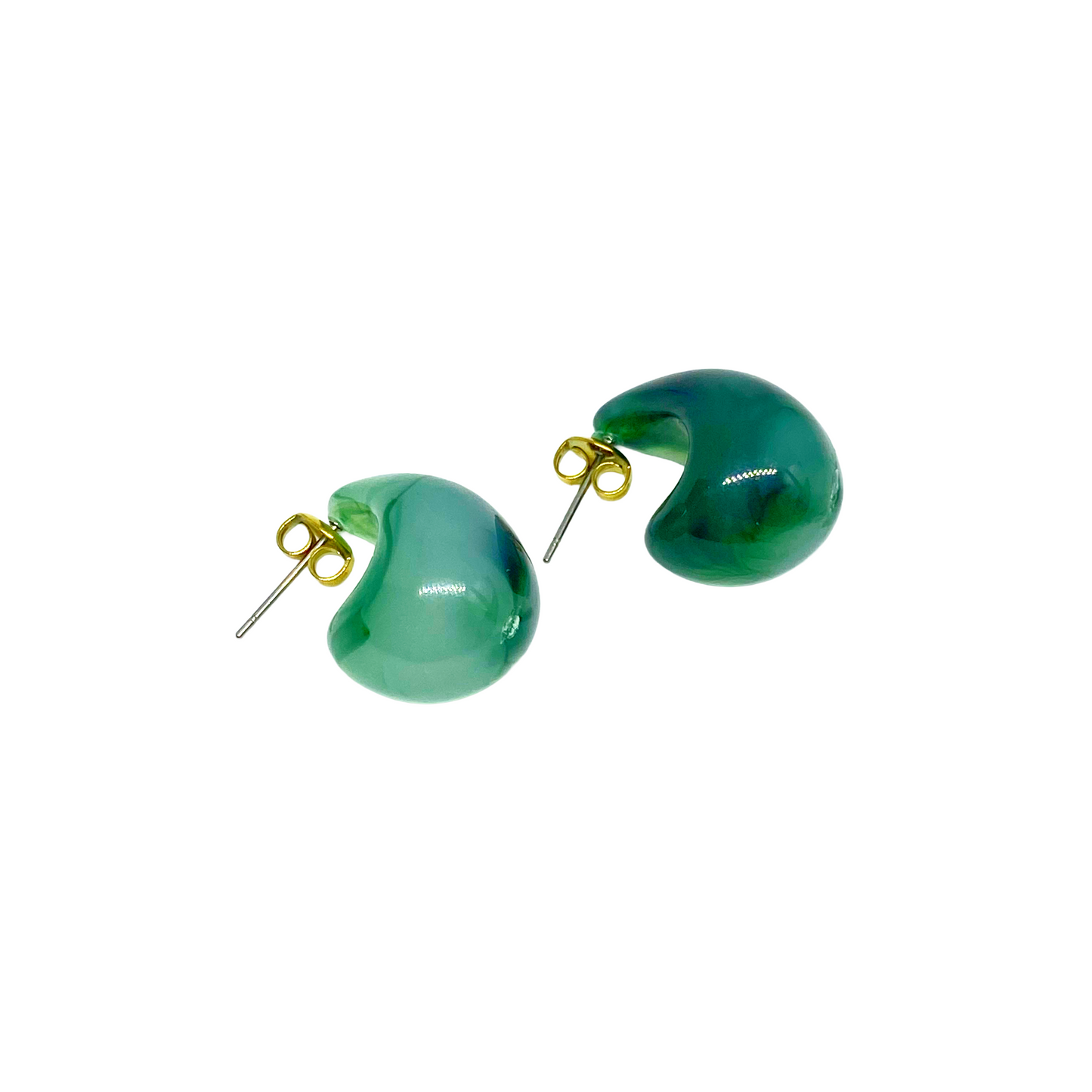 Boucles d'oreilles RIAME gold/vert