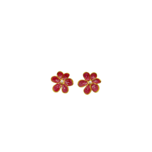 Boucles d'oreilles RIHAM gold/bordeaux