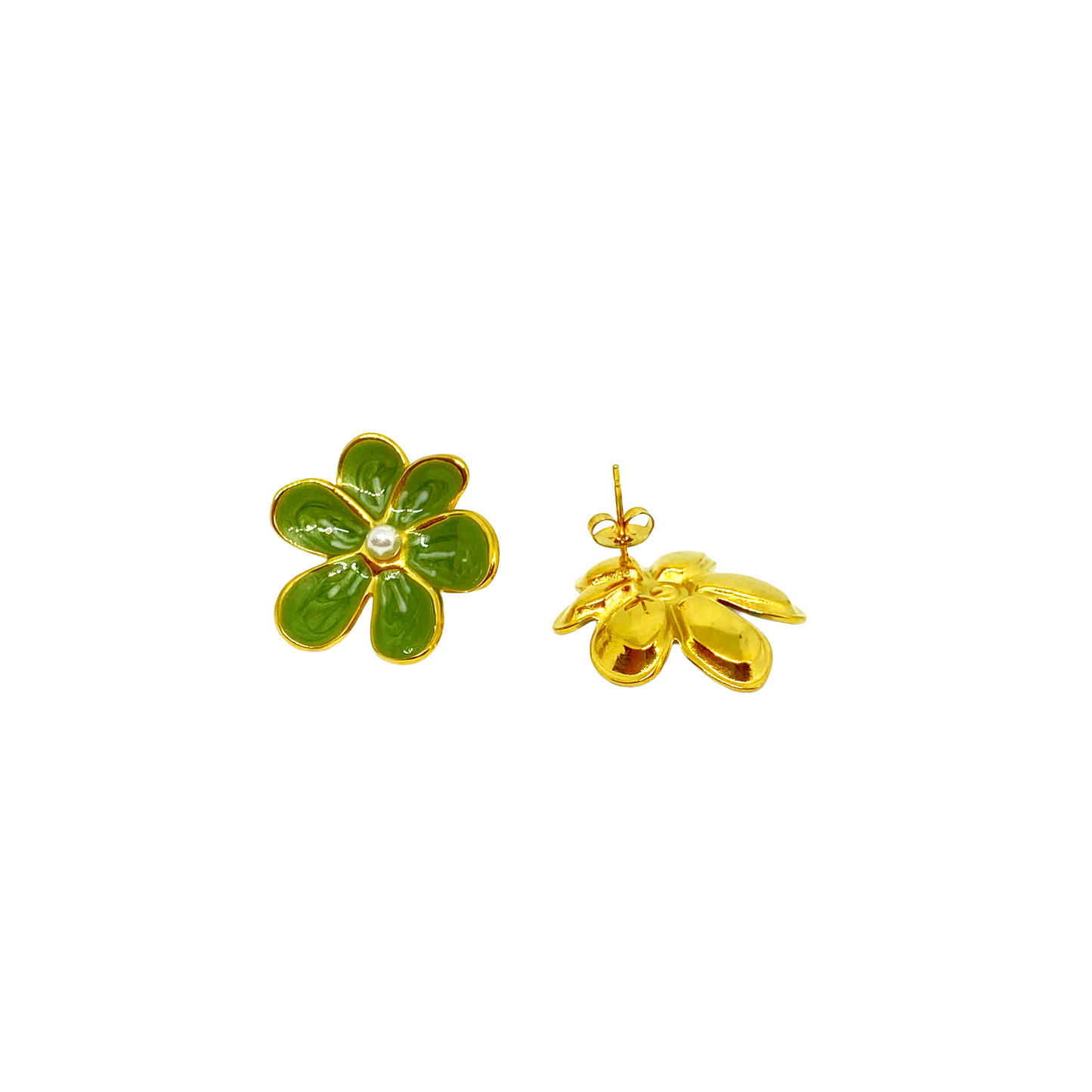 Boucles d'oreilles RIHAM gold/vert