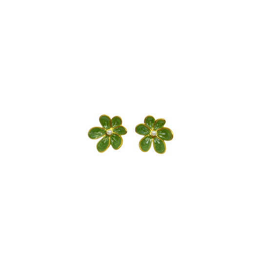 Boucles d'oreilles RIHAM gold/vert