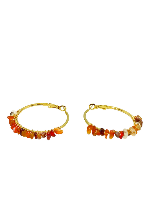 Boucles d'oreilles TARA gold/ Cornaline
