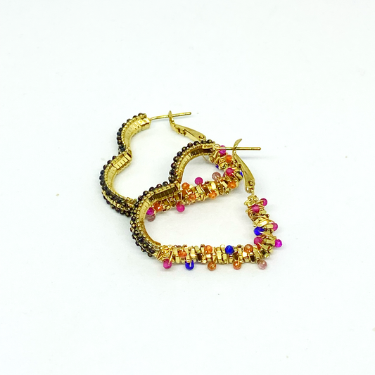 Boucles d'oreilles VALENTINE gold et multicolores