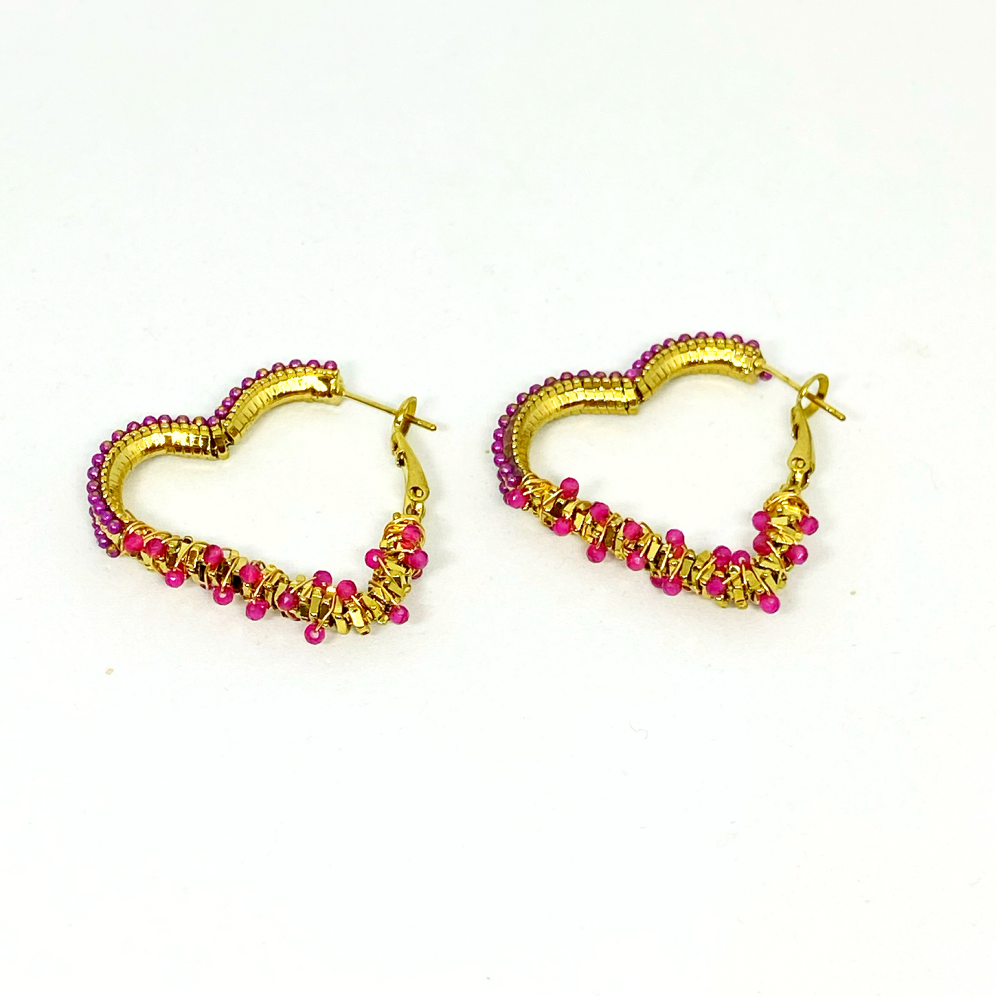 Boucles d'oreilles VALENTINE gold et roses