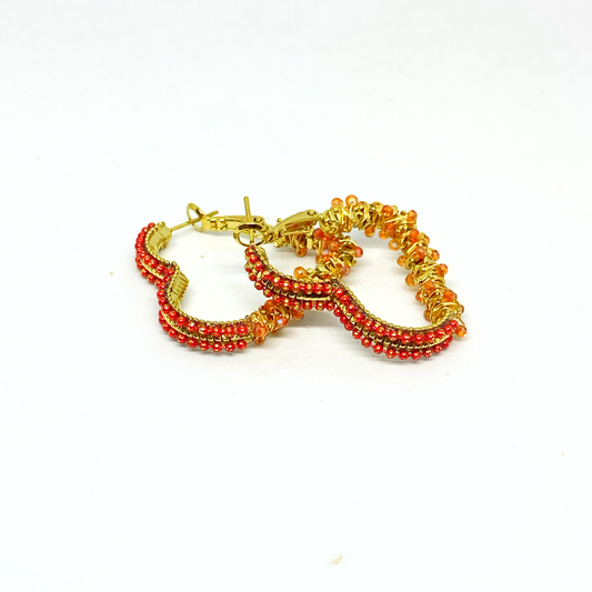 Boucles d'oreilles VALENTINE gold et rouges