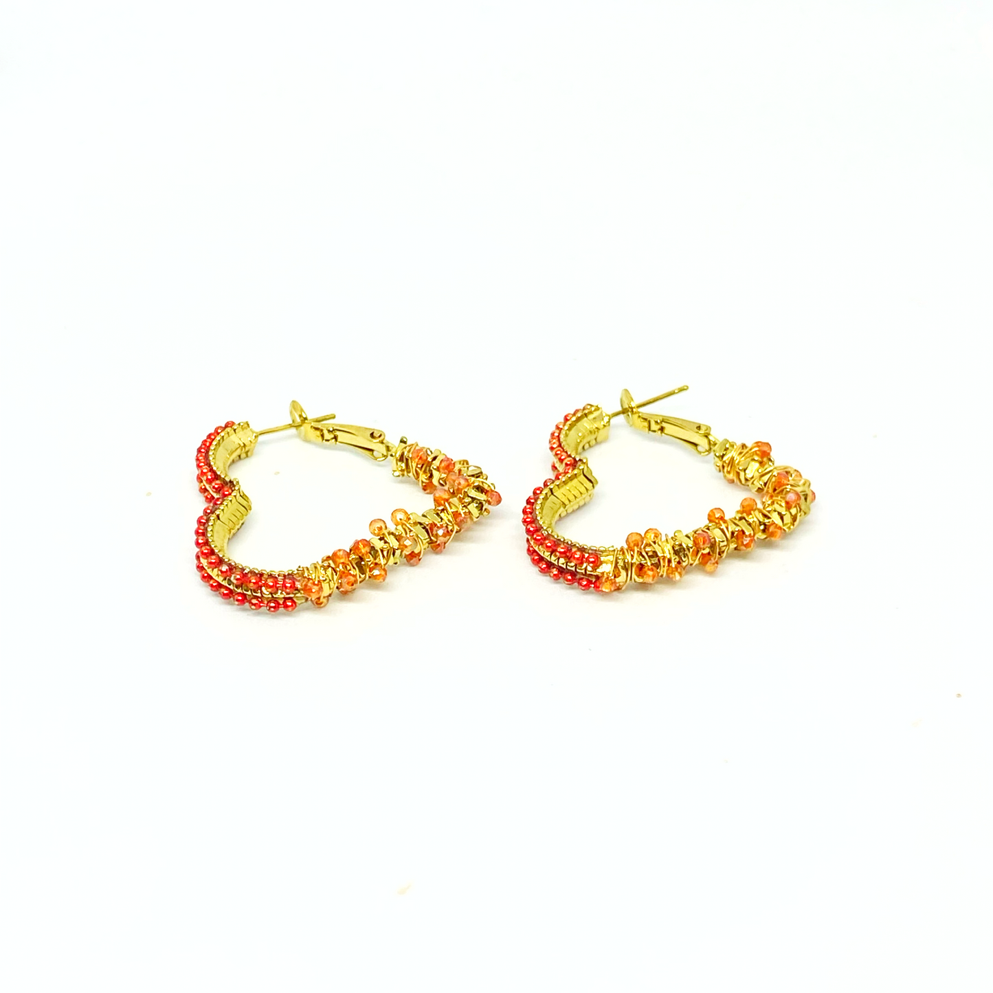 Boucles d'oreilles VALENTINE gold et rouges