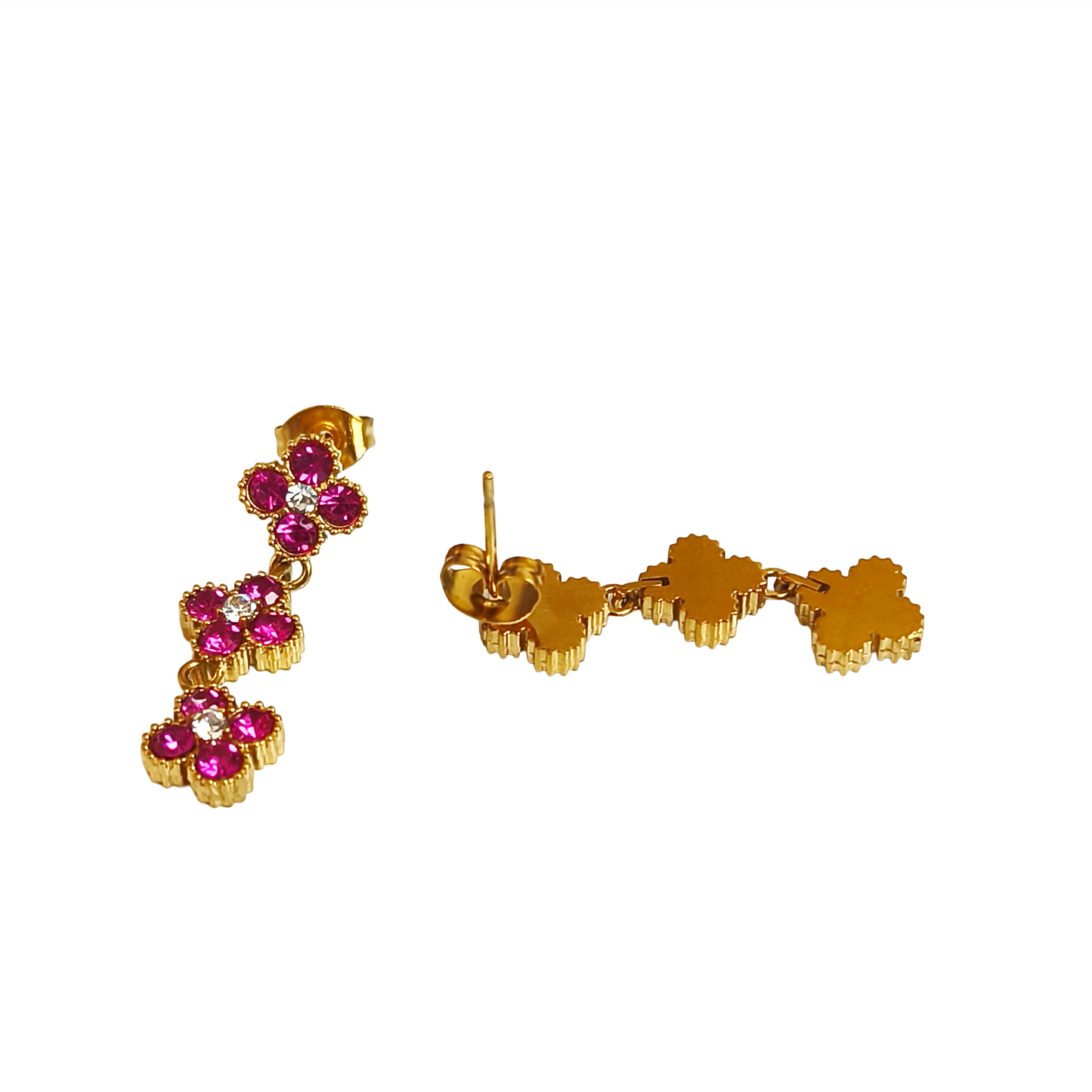 Boucles d'oreilles ANGE gold/ rose bonbon