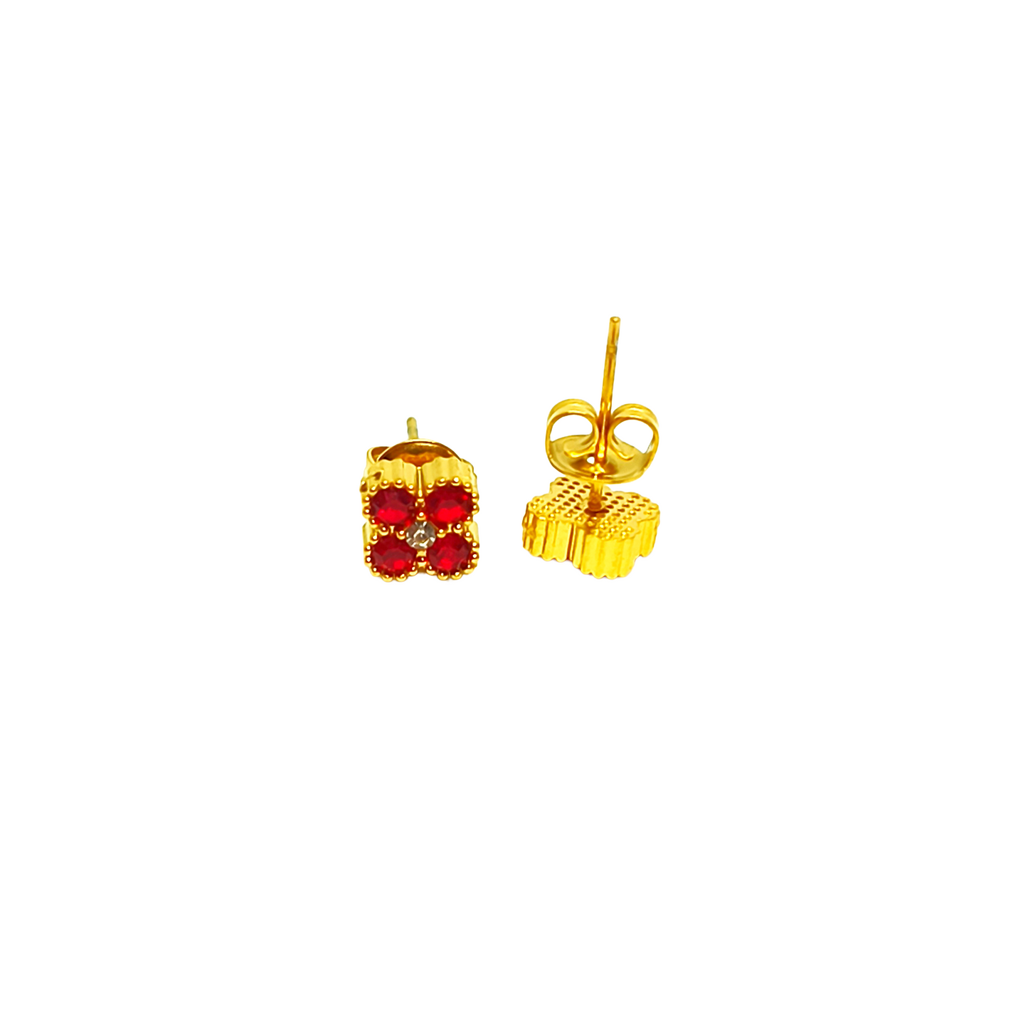 Boucles d'oreilles MALIA gold/rouge