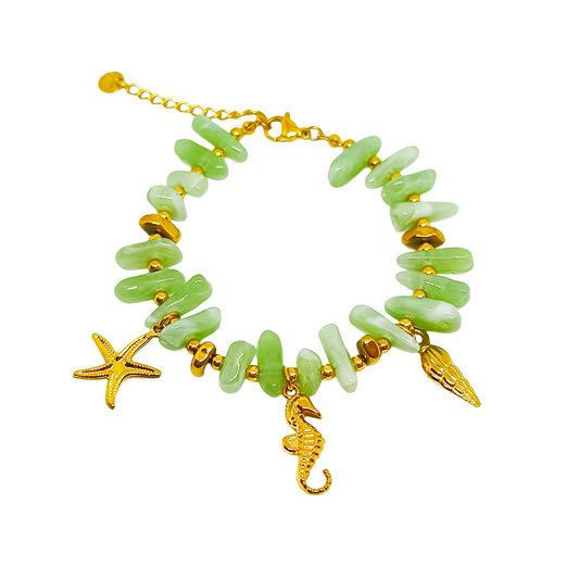 Bracelet ELVIRE gold/vert