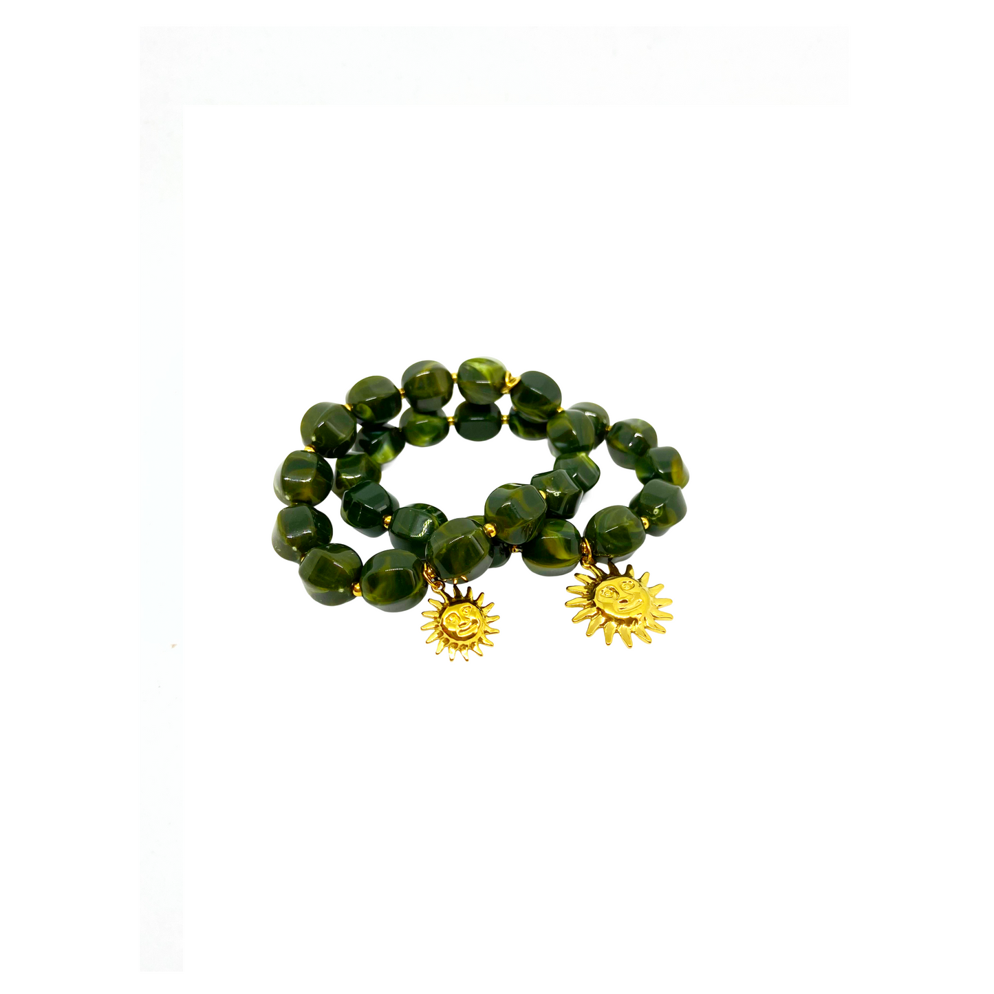 Duo bracelets GAYA gold/vert